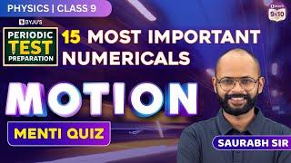 15 Most Important Numericals from Motion | Class 9 Science |  Menti Quiz