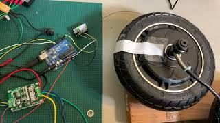 rc, arduino controlled cheap hall-less bldc controller and scooter hub motor wheel