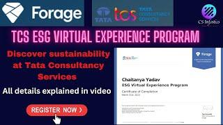 TCS ESG Virtual Experience Program || Free for Students || Register Now 