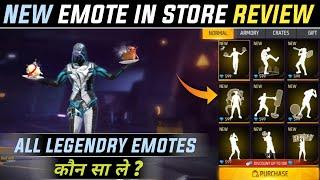 FREE FIRE - All Legendry Emotes In Store || New - New Emotes Review