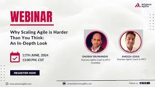 Webinar Recording: Why Scaling is Harder Than You Think | Business Agility Coach #coach #safe #agile