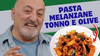 Pasta melanzane tonno e olive