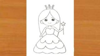 How to draw a fairy easy| barbie drawing easy | simple art with rose |simple sketch of fairy