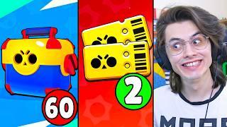 60 MEGA KUTU ve 2 Adet Brawl Pass Açtım - Brawl Stars 2000 TL PARA VERDİM