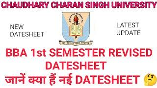 CCSU BBA 1st Semester New Exam DATESHEET | BBA 1st  Sem Revised Datesheet 2022 |