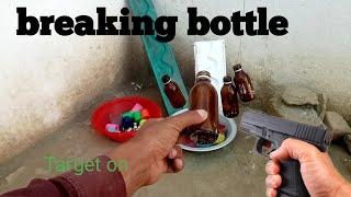 Breaking Bottles  With Hands !break And burn!Crushing Crunchy !Pktv430