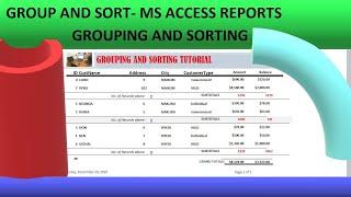 Grouping and sorting Group and Sort in Microsoft Access REPORTS