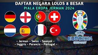 Daftar negara yang lolos ke babak 8 besar Piala Eropa 2024 || EURO 2024