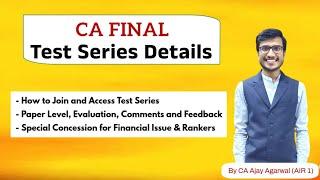 CA Final Test Series Details | Guidance & Mentoring | CA Atul and Ajay Agarwal AIR 1