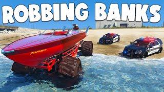 Running From Cops With Custom Boat Truck in GTA 5 RP..