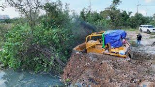 Amazing Complete Connected Road Mistake Bulldozer Got Stuck In Deep Mud Excavator CAT 320D Rescue