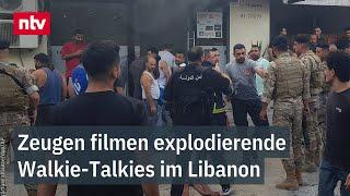 Zeugen filmen explodierende Walkie-Talkies im Libanon - Galant kündigt neue Phase an | ntv