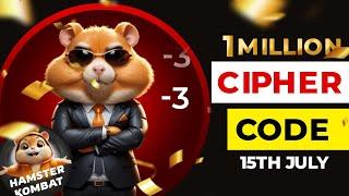 How to UNLOCK 1M Hamster Kombat Daily Cipher Today |  15TH JULY Monday