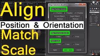 3ds max trick : how to align a object, match scale and match rotation to object