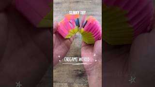 SLINKY PAPER TOY ORIGAMI TUTORIAL STEP BY STEP | DIY PAPER TOY ANTI STRESS SLINKY ORIGAMI FOLDING