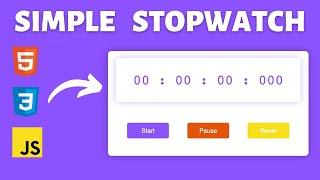 Simple Stopwatch Project with HTML, CSS and JavaScript