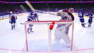 Alexandar Georgiev Angry Breaks Stick Over Net | Avalanche vs Lightning 2024 NHL Highlights