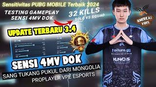 SENSITIVITAS PUBG MOBILE TERBAIK 2024‼️Sensi 4MV DOK Update Terbaru 3.4 | NEW UPDATE PUBG MOBILE