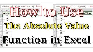 How to Use The Absolute Value Function in Excel