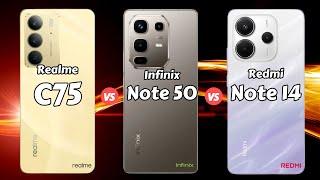 Realme C75 vs Infinix Note 50 vs Redmi Note 14