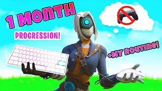 1 MONTH Fortnite Keyboard and Mouse Progression! Controller to KBM