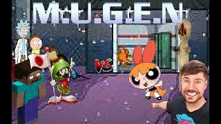 MUGEN: MrBeast & Marvin The Martian & Rick and Morty vs Blossom & Herobrine & SCP-173