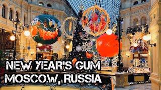 New Year’s GUM Store 2024. The Main Department Store in Moscow, Russia [4K]