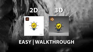 2D Icon to 3D Icon Blender Tutorial walkthrough