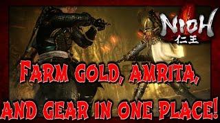 Farm tons of Gold, Amrita, and + Divine gear fast in Nioh!