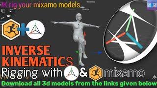 How to rig mixamo models with Inverse Kinematics | prisma 3d | SKS Media Arts | #mobilerendering #3d