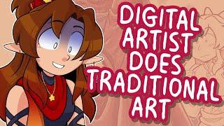 DIGITAL ARTIST does TRADITIONAL ART?? Wow neat