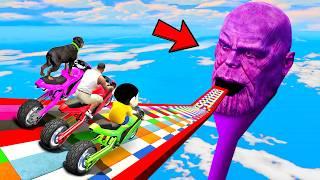 SHINCHAN AND FRANKLIN TRIED THE THANOS MEGA RAMP PARKOUR CHALLENGE GTA 5