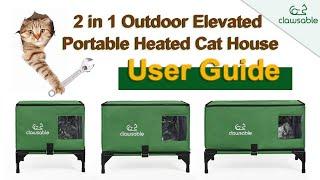 [ User Guide ] How To Install 2 in 1 Outdoor Elevated Portable Heated Cat House