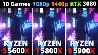Ryzen 5 5600X vs Ryzen 7 5800X vs Ryzen 9 5900X - Performance Comparison 10 Games 1080p and 1440p