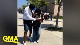 The story behind viral video of dad picking up daughter from school for the last time