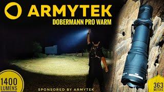 Armytek Dobermann Pro Warm 1400 lm 363 meters & Comparison with Armytek Viking Pro 2200 lm