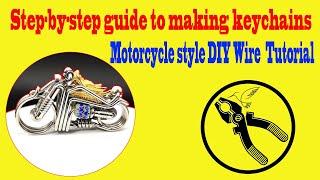 Slow full video patterned wire faucet motorcycle style keychain making video tutorial…… #diycrafts #