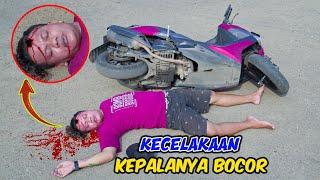 KASIHAN !!!  KEPALA TIMBUL BOCOR JATUH DARI MOTOR BARU