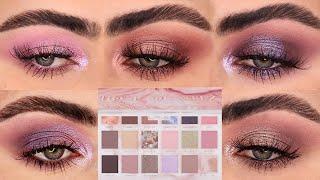 5 LOOKS 1 PALETTE | HUDA BEAUTY ROSE QUARTZ PALETTE!