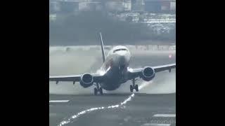 Crosswind takeoff with a near tail strike