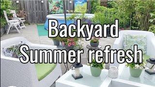 NEW BACKYARD SUMMER REFRESH 2021 | Low budget small patio makeover