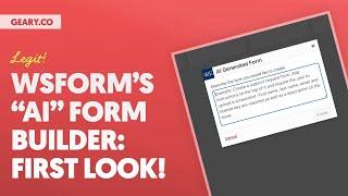 First Look: WSForm's New AI Form Builder!