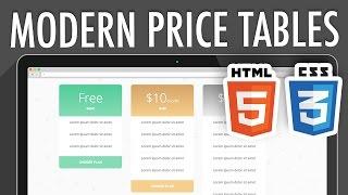 Modern Price Table Tutorial HTML5 & CSS3 | XO PIXEL