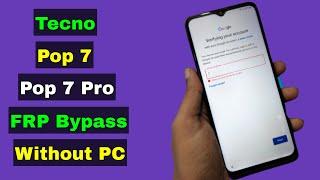 Tecno Pop 7/Pop 7 Pro FRP Bypass Without PC Android 12 | Tecno BF6/BF7 Bypass FRP Google Account