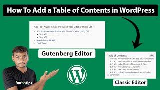 How To Add a Table of Contents on Both Gutenberg & Classic Editor in WordPress