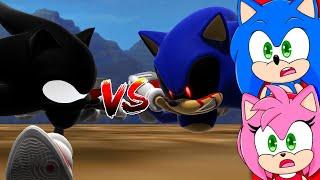 Sonic and Amy watch Dark Super Sonic V.S. Sonic.EXE - The Race [Animation] ソニック v. ソニック