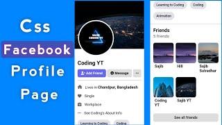 Create Facebook Profile Page Using Html And Css