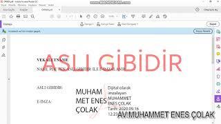 2. PDF aslı gibidir damgası UYAP E İMZA