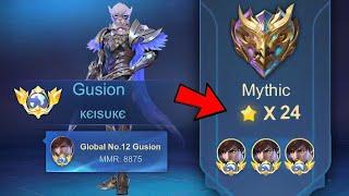 TOP GLOBAL GUSION LAST MATCH BEFORE REACH MYTHICAL HONOR FULL GAMEPLAY!! (NO CUT, NOT EDIT)