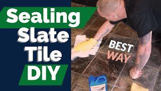 Sealing Slate Tile Flooring DIY | BEST WAY to apply sealer 101